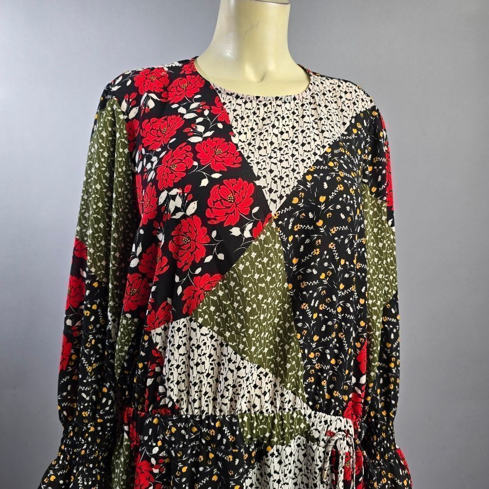 Libby Edelman Xl Floral Patchwork Dress R9 - Picture 2 of 5